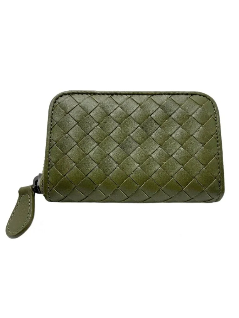 Bottega Veneta Coin Purse Olive Green Items Zip Around